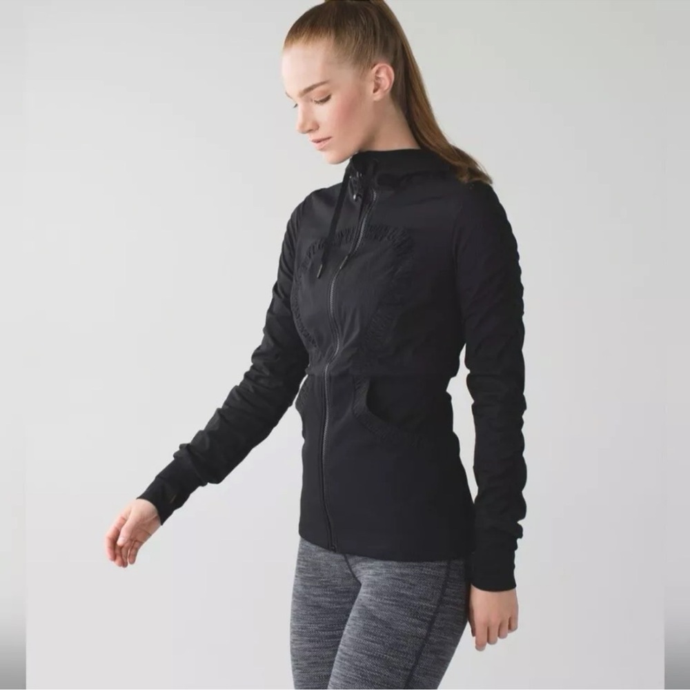 Lululemon Reversible Dance Studio Jacket Hoodie Black/Grey Size 4